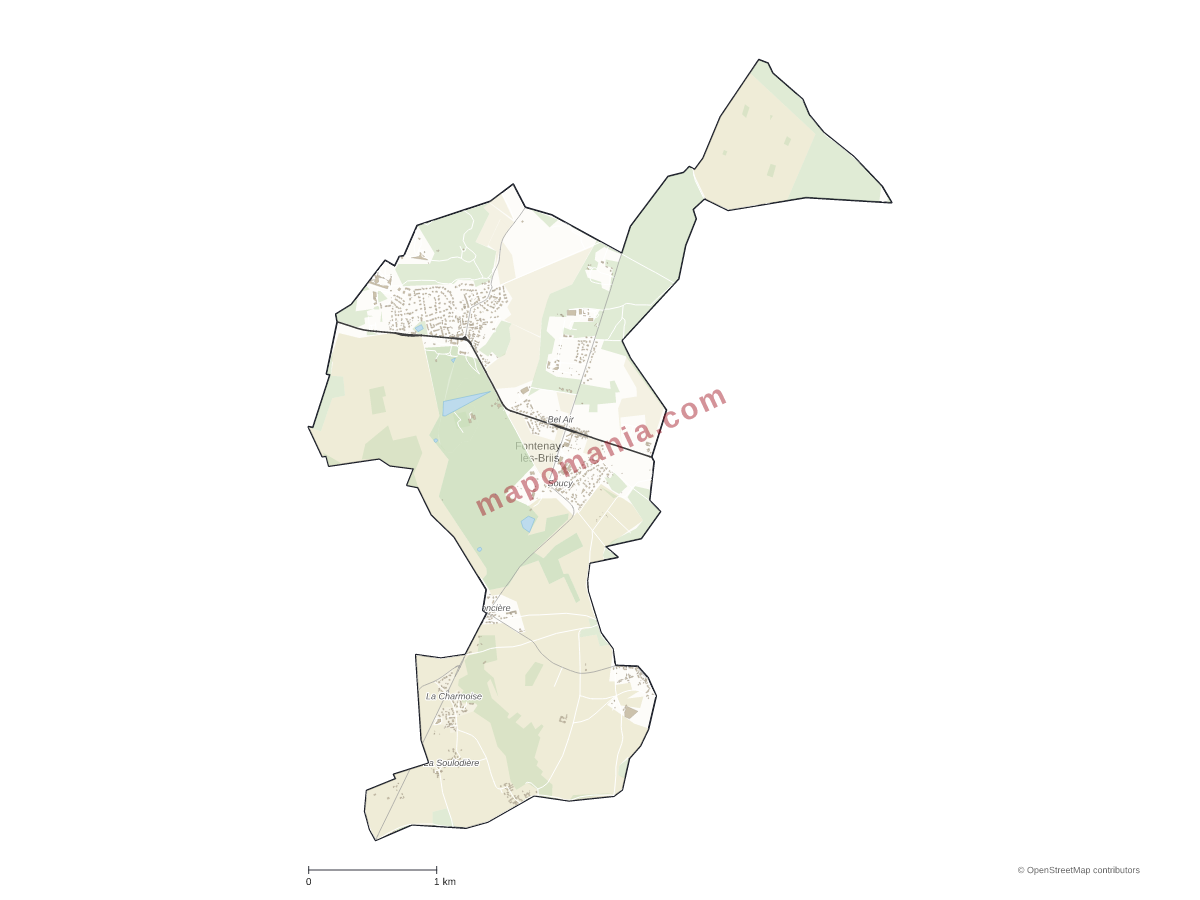 Carte de Fontenay-lès-Briis à personnaliser