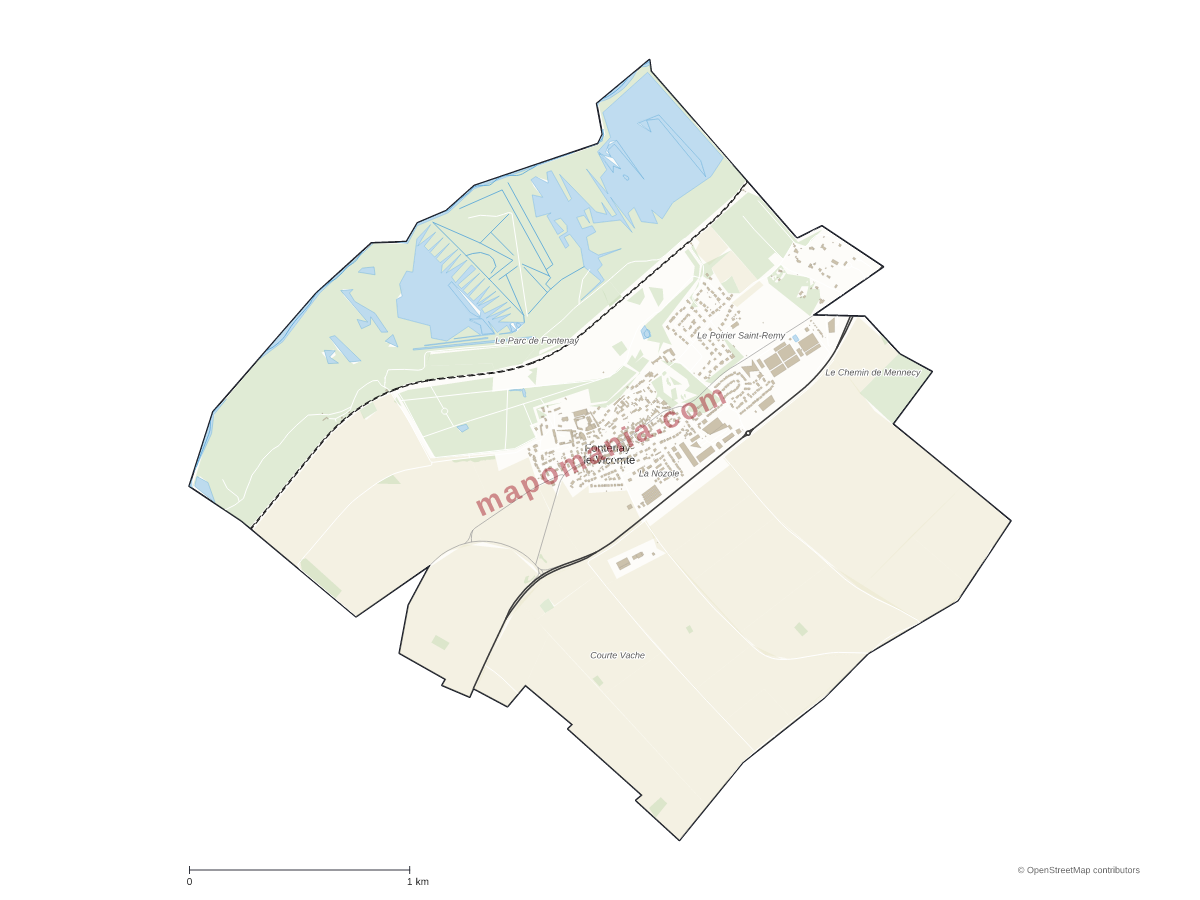 Carte de Fontenay-le-Vicomte à personnaliser