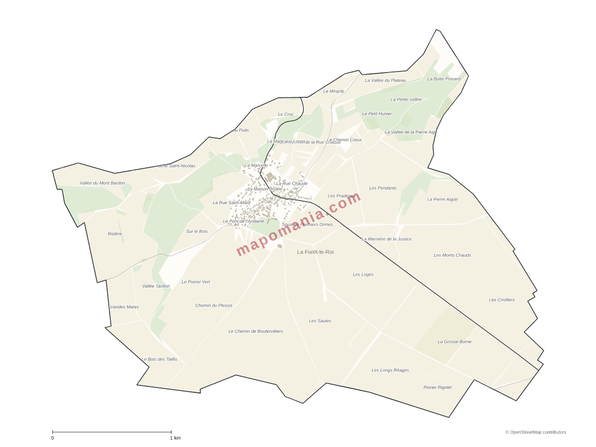 Carte de La Forêt-le-Roi à personnaliser