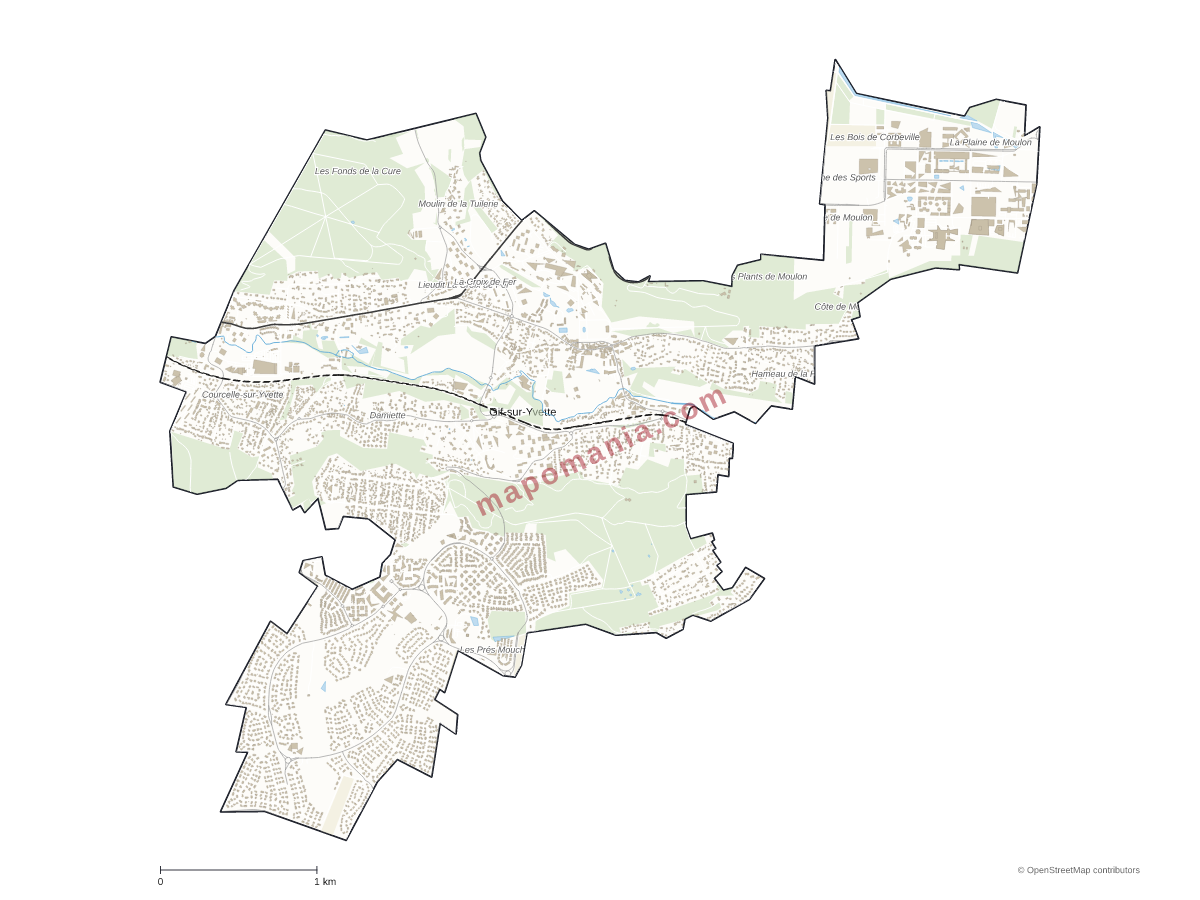 Carte de Gif-sur-Yvette à personnaliser
