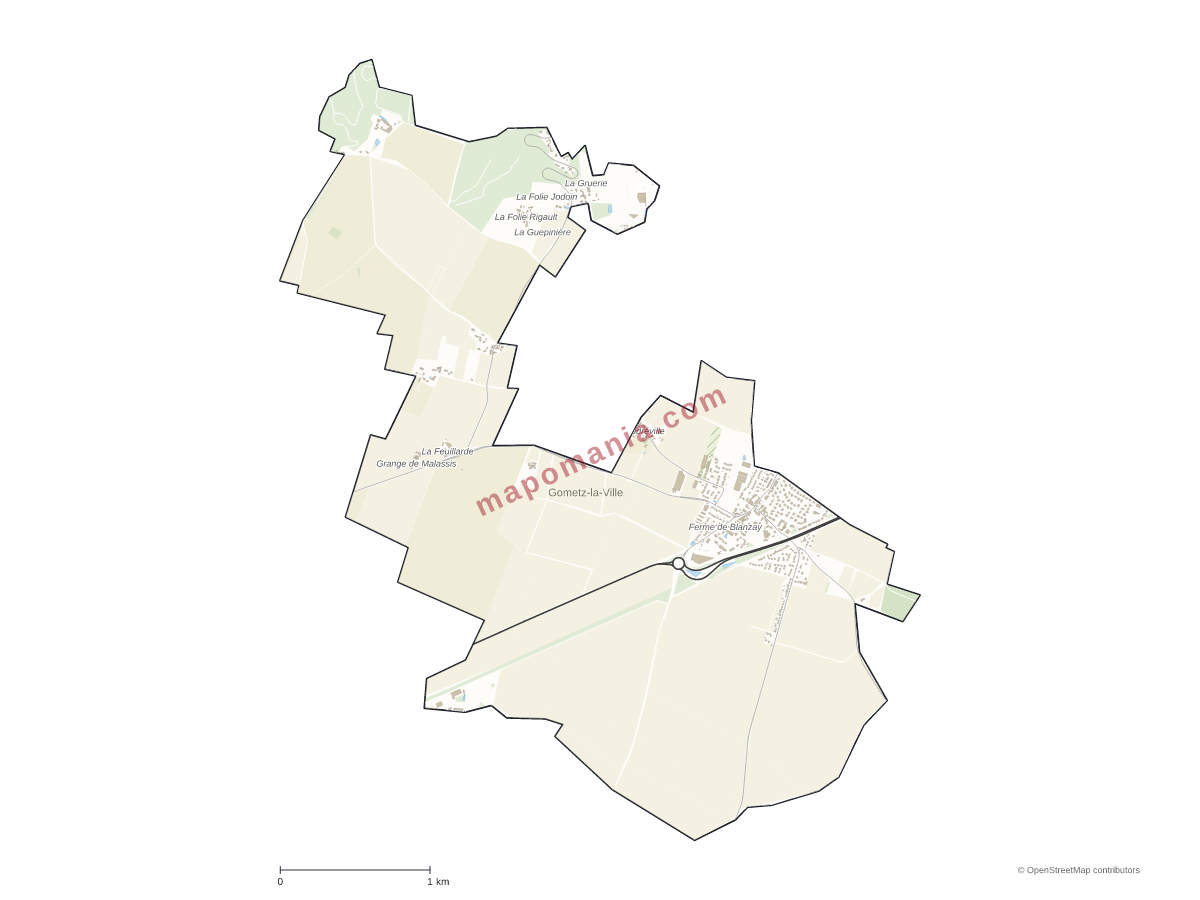 Carte de Gometz-la-Ville à personnaliser