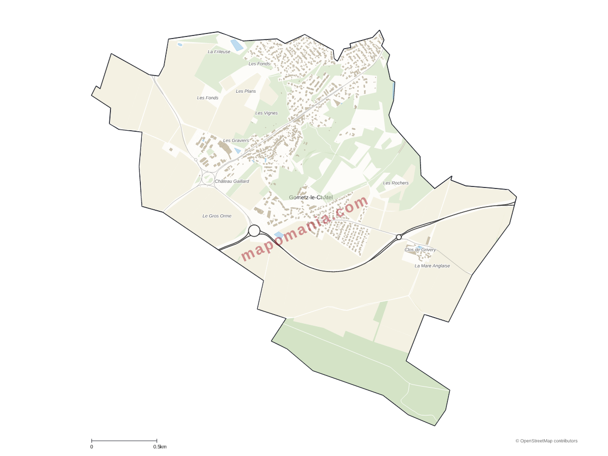 Carte de Gometz-le-Châtel à personnaliser