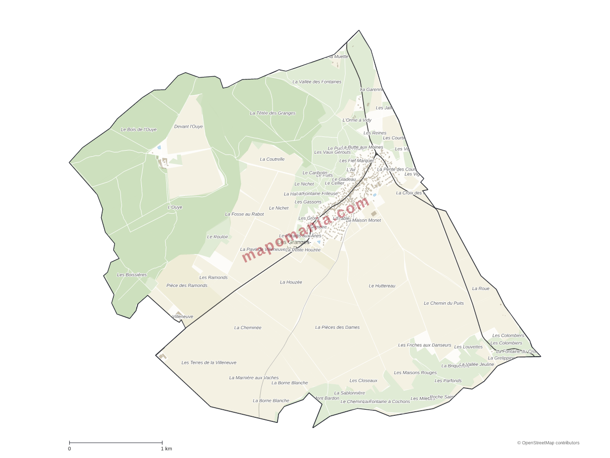 Carte de Les Granges-le-Roi à personnaliser