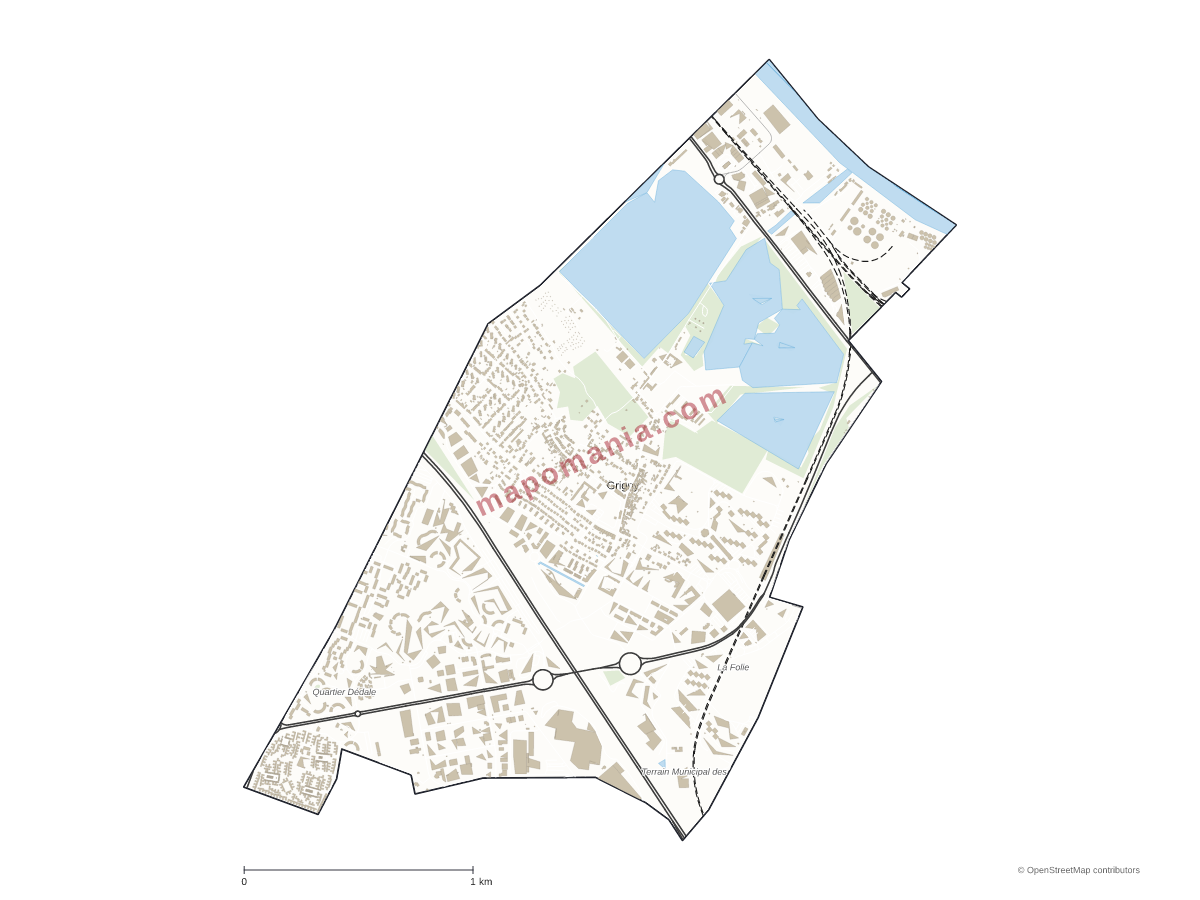Carte de Grigny à personnaliser