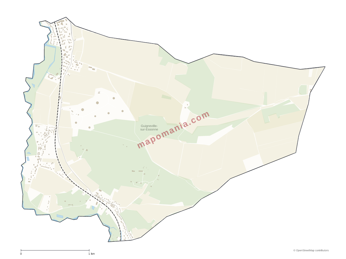 Carte de Guigneville-sur-Essonne à personnaliser