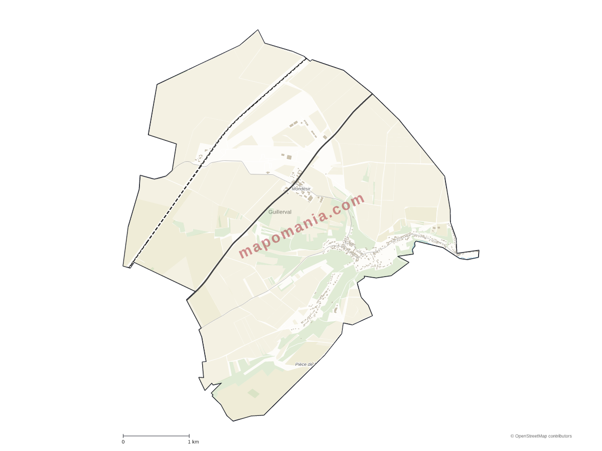 Carte de Guillerval à personnaliser