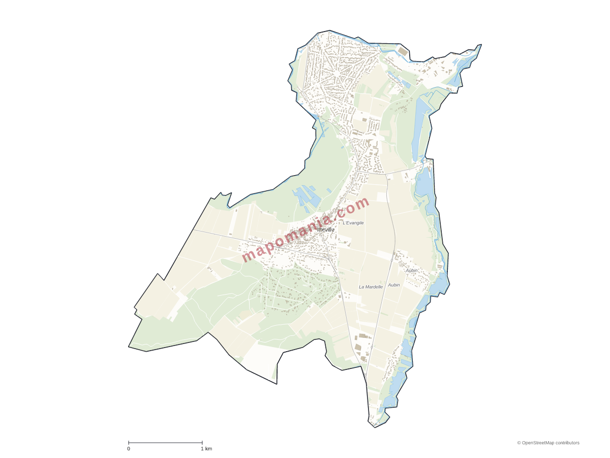 Carte de Itteville à personnaliser