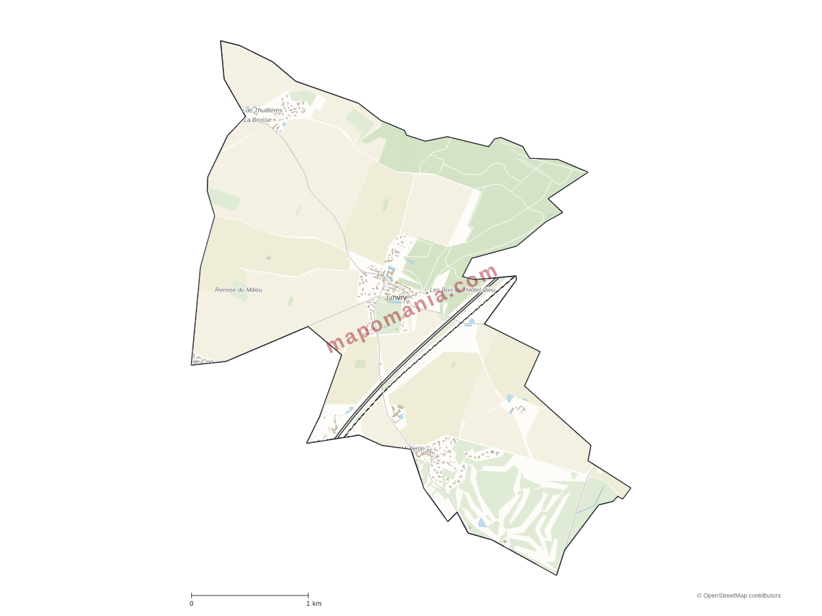 Carte de Janvry à personnaliser