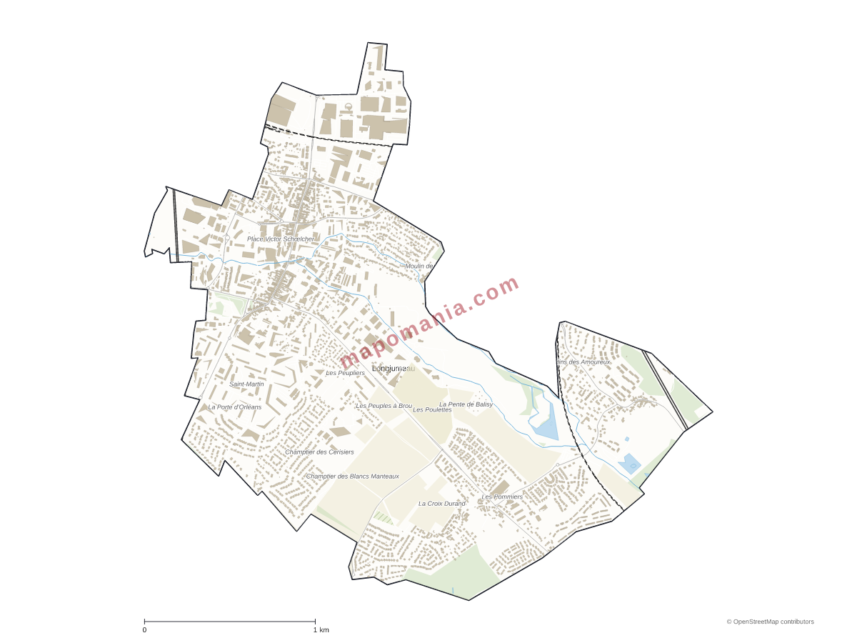 Carte de Longjumeau à personnaliser