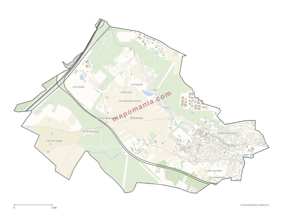 Carte de Marcoussis à personnaliser