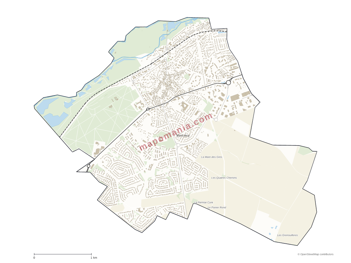 Carte de Mennecy à personnaliser