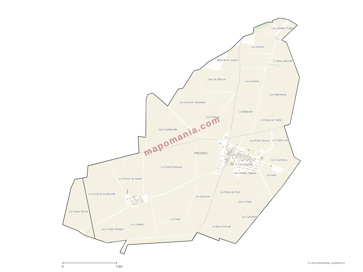 Carte de Mérobert à personnaliser