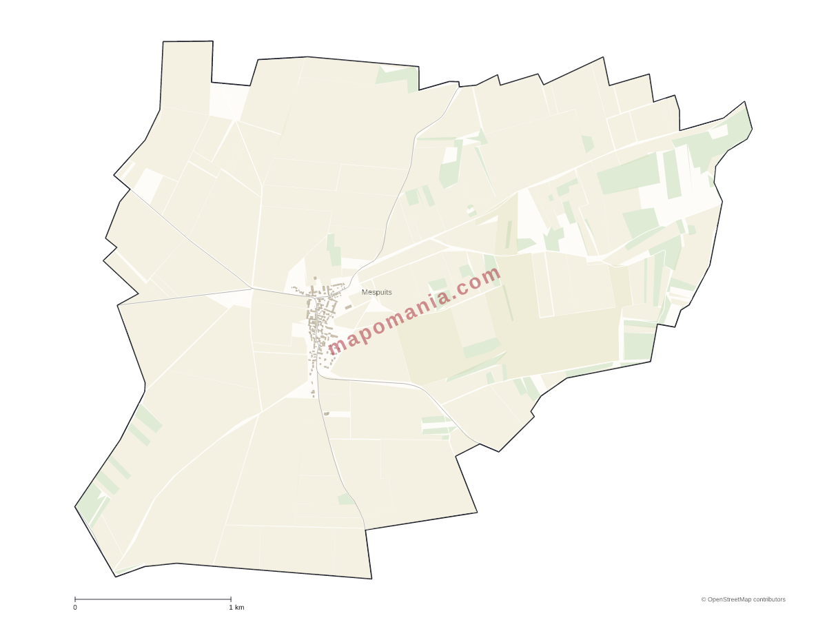 Carte de Mespuits à personnaliser