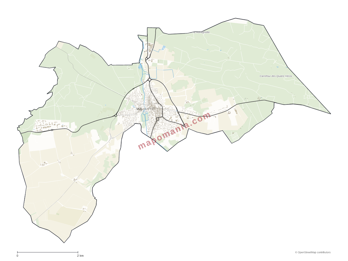 Carte de Milly-la-Forêt à personnaliser