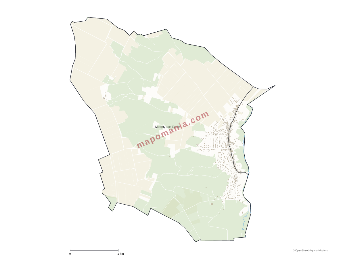 Carte de Moigny-sur-École à personnaliser
