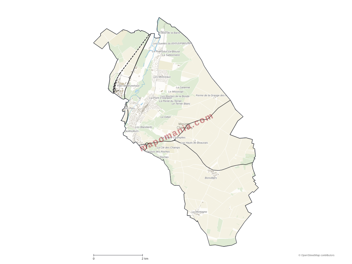 Carte de Morigny-Champigny à personnaliser