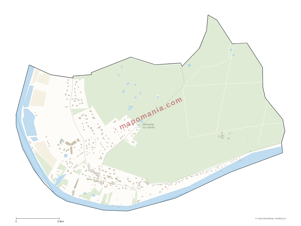 Carte de Morsang-sur-Seine à personnaliser