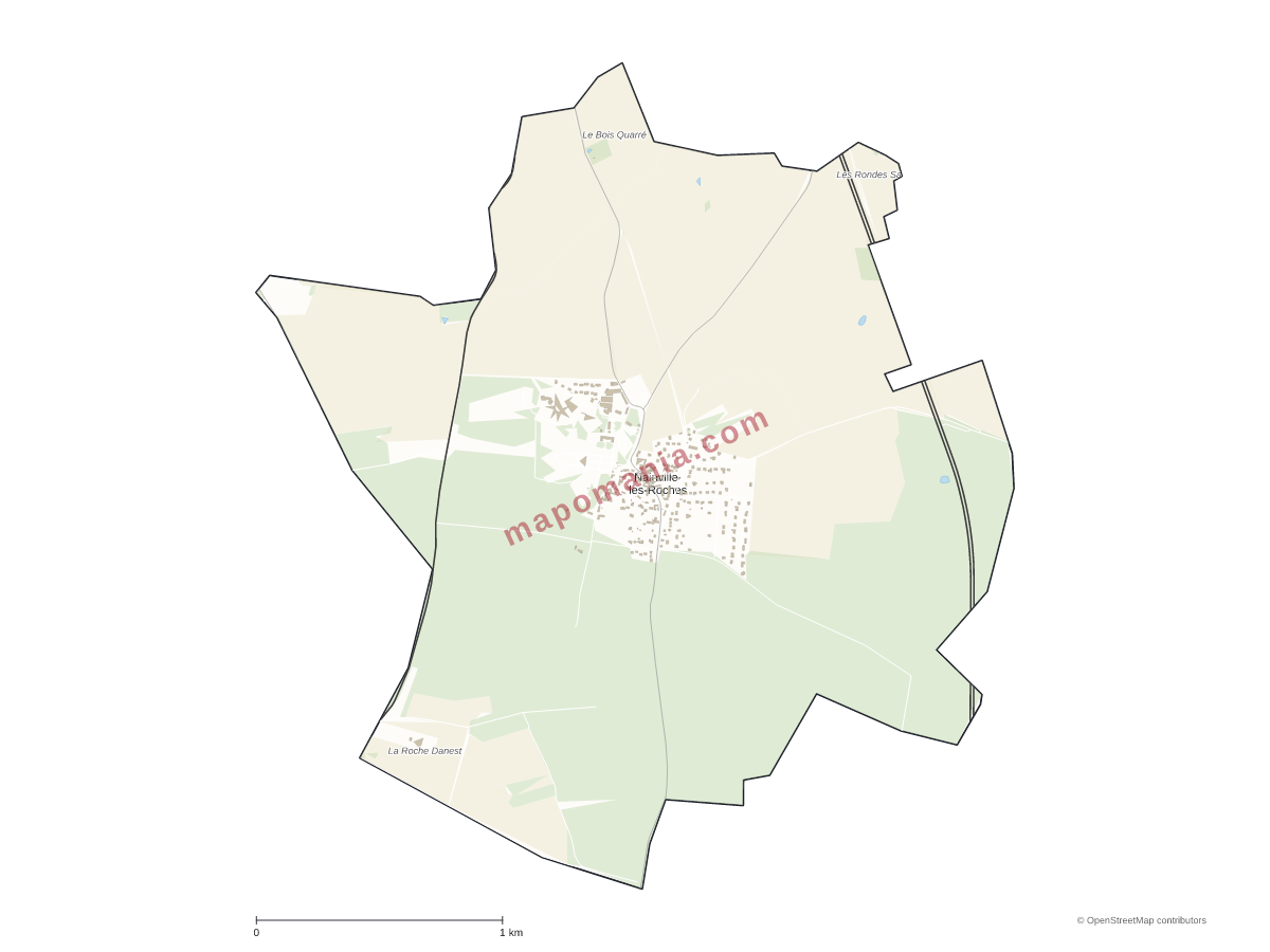 Carte de Nainville-les-Roches à personnaliser