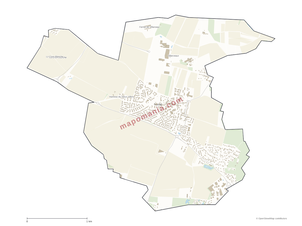Carte de Nozay à personnaliser