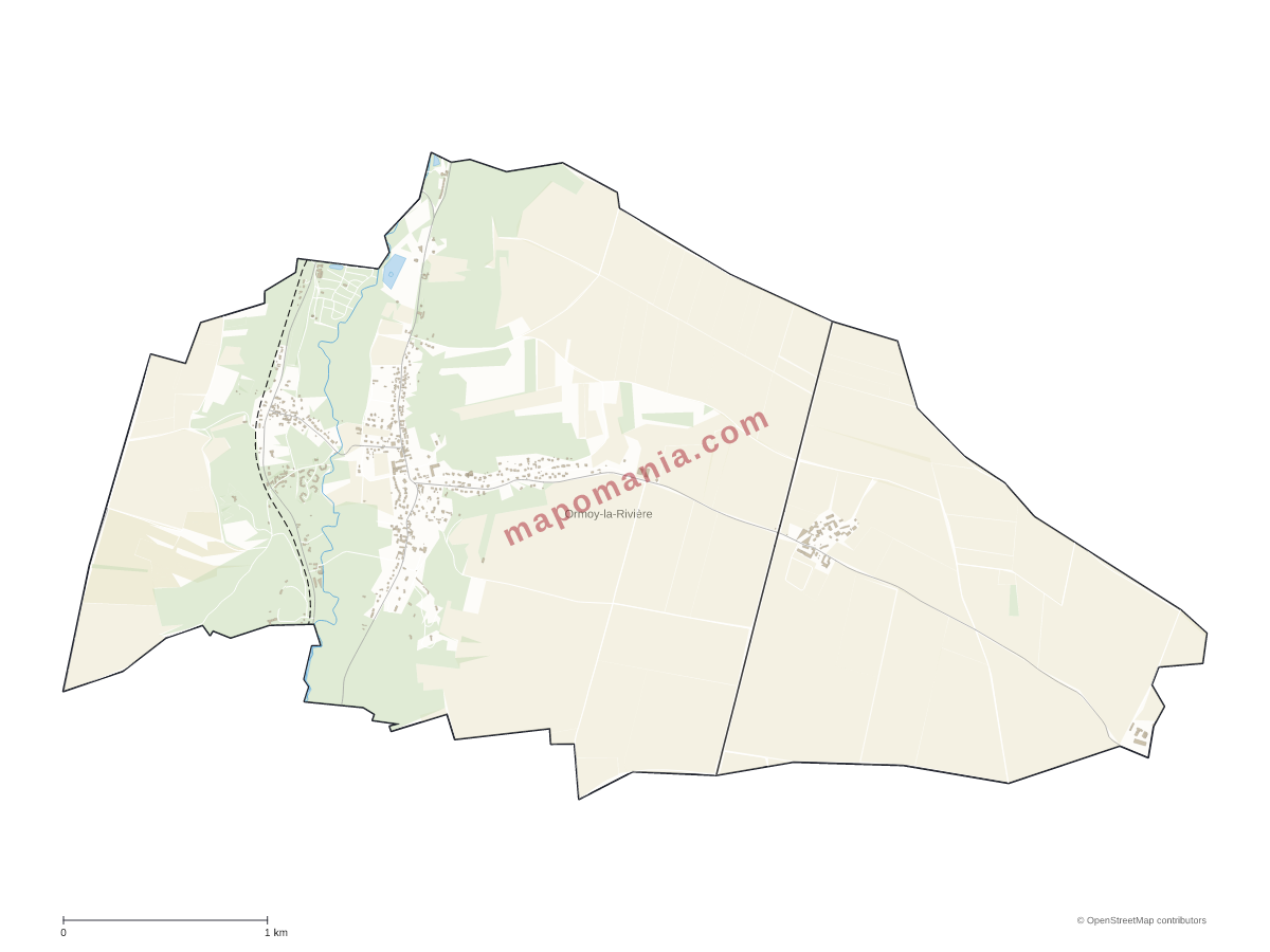Carte de Ormoy-la-Rivière à personnaliser