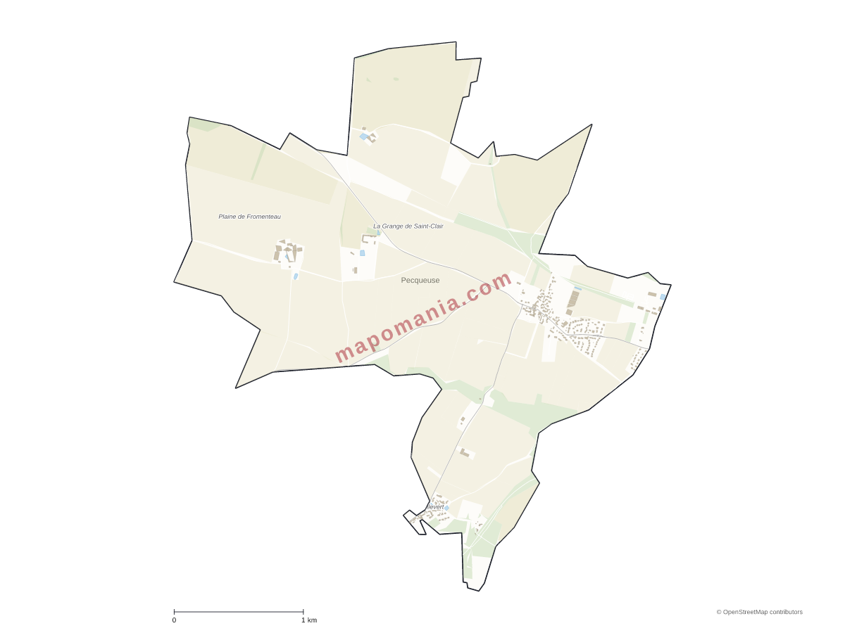 Carte de Pecqueuse à personnaliser