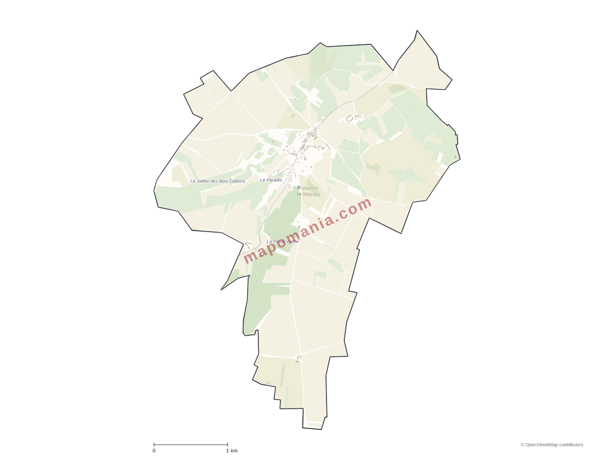 Carte de Puiselet-le-Marais à personnaliser