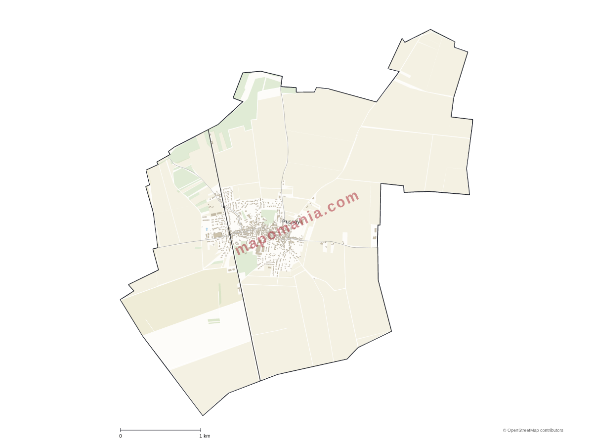 Carte de Pussay à personnaliser