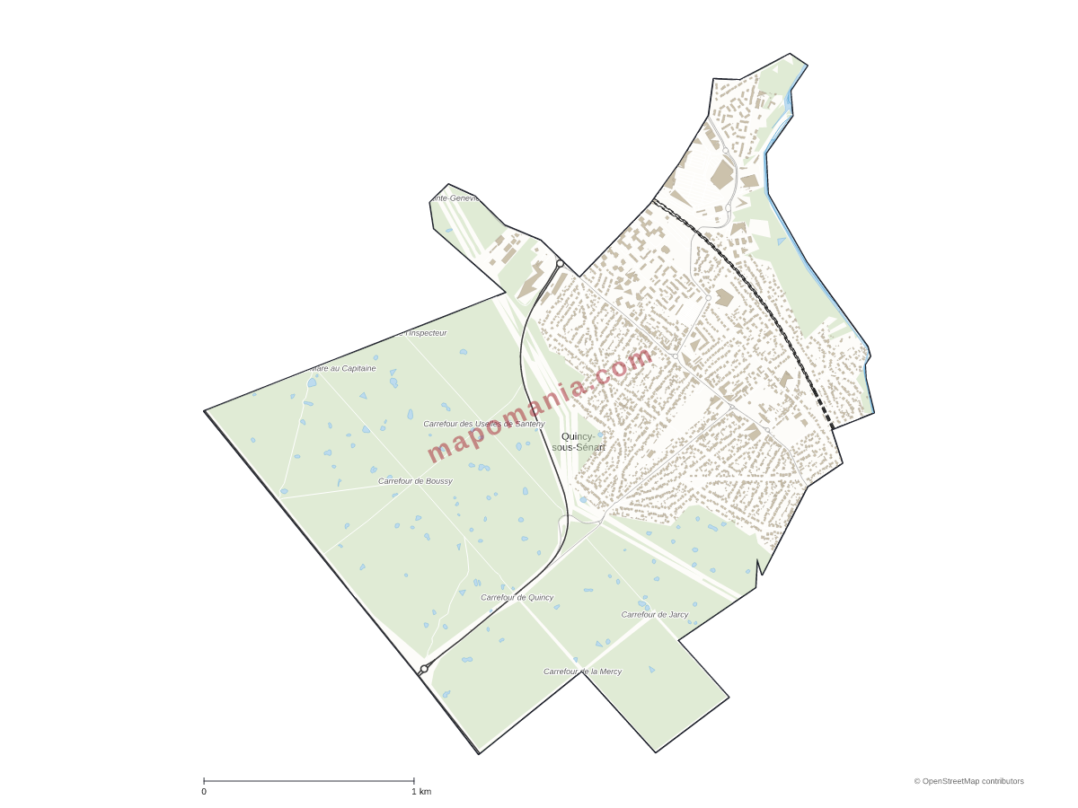 Carte de Quincy-sous-Sénart à personnaliser
