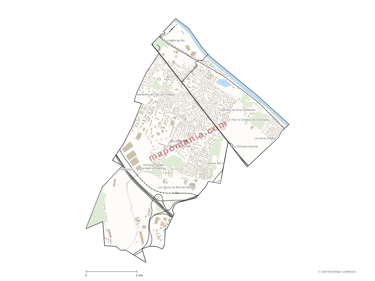 Carte de Ris-Orangis à personnaliser