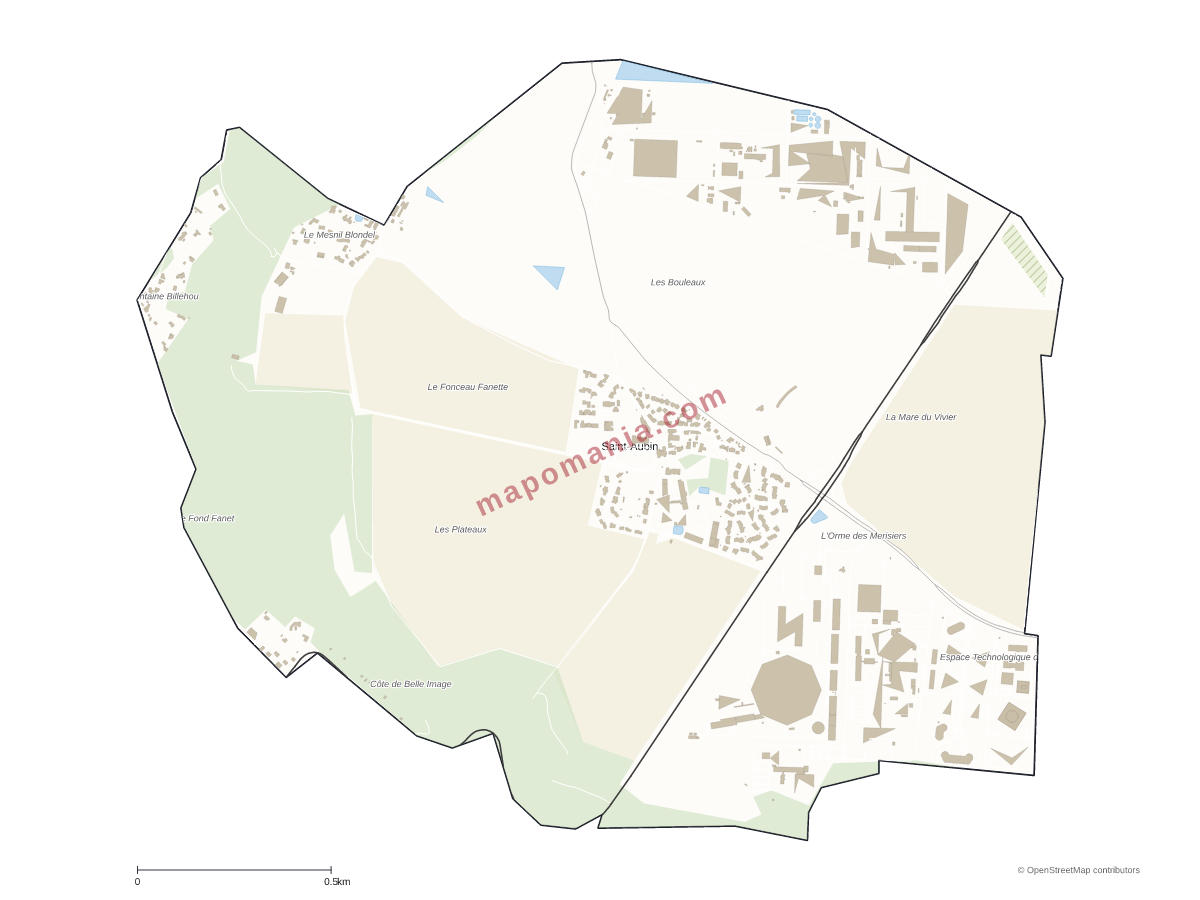 Carte de Saint-Aubin à personnaliser