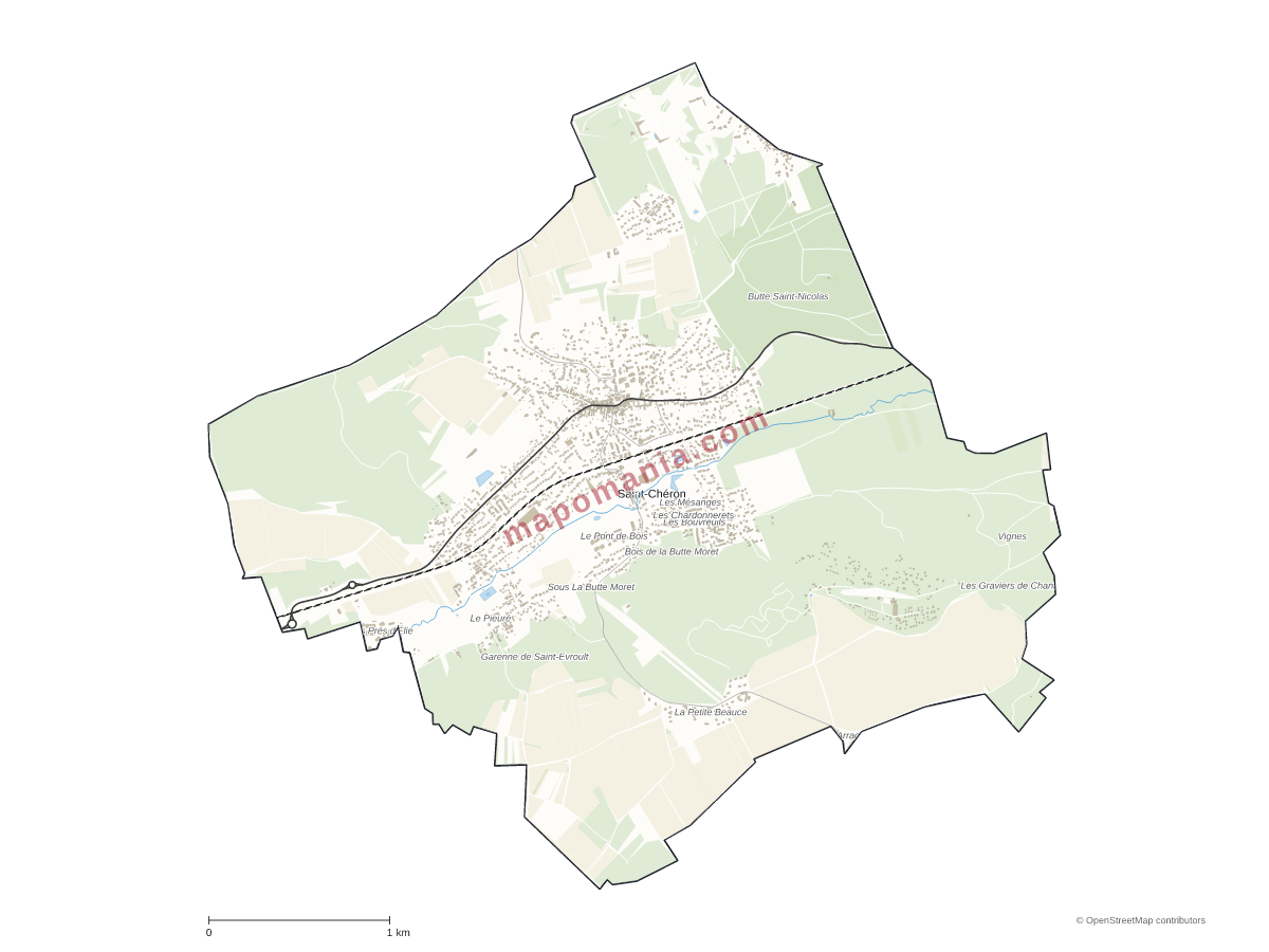 Carte de Saint-Chéron à personnaliser