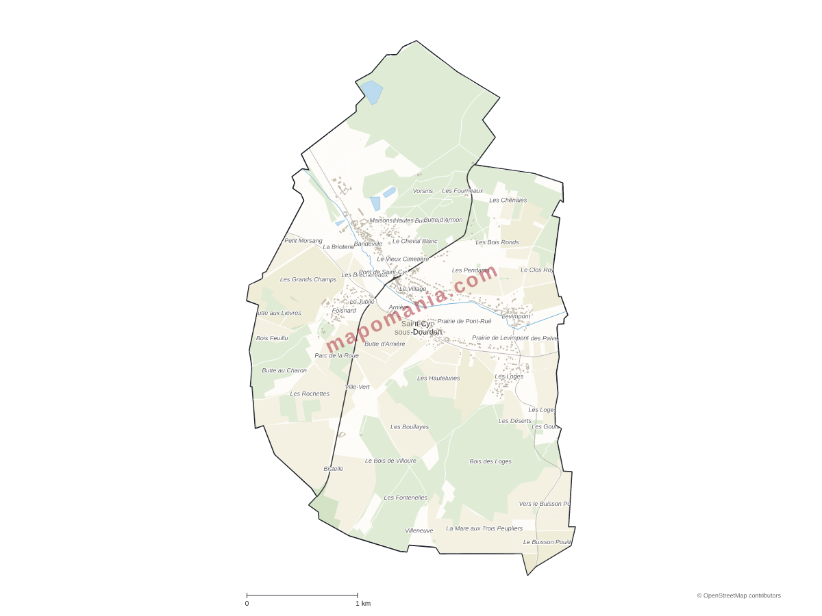 Carte de Saint-Cyr-sous-Dourdan à personnaliser