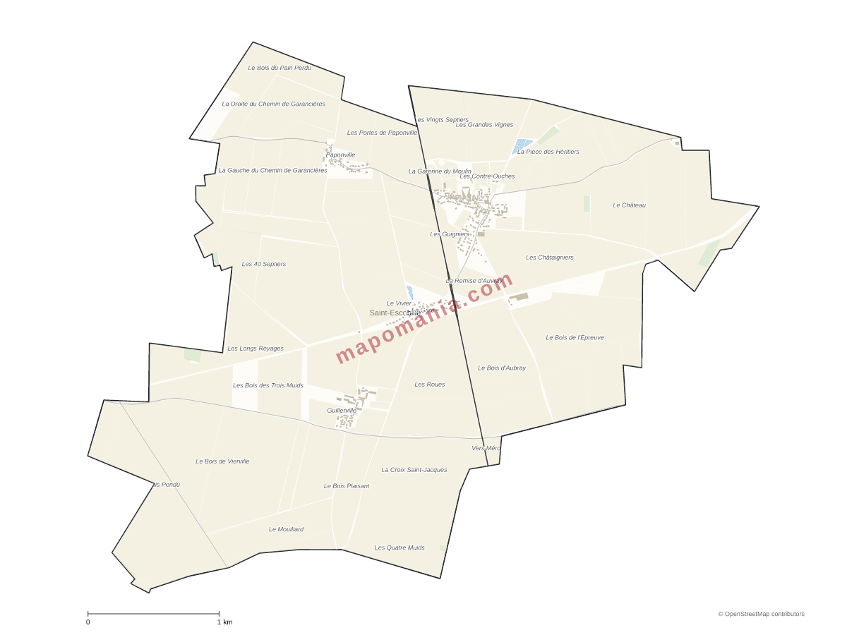Carte de Saint-Escobille à personnaliser
