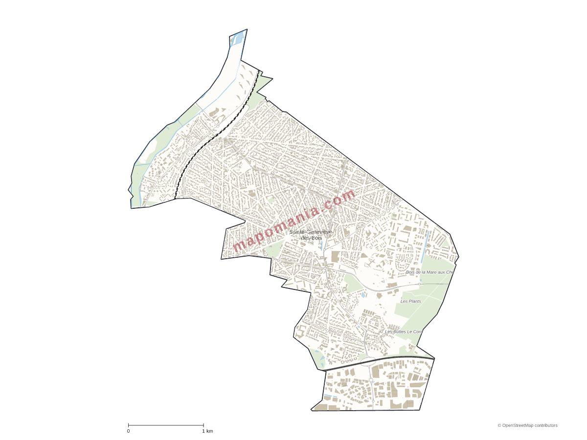 Carte de Sainte-Geneviève-des-Bois à personnaliser