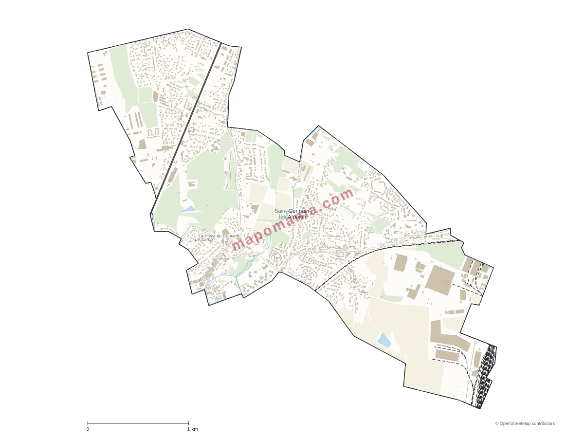 Carte de Saint-Germain-lès-Arpajon à personnaliser