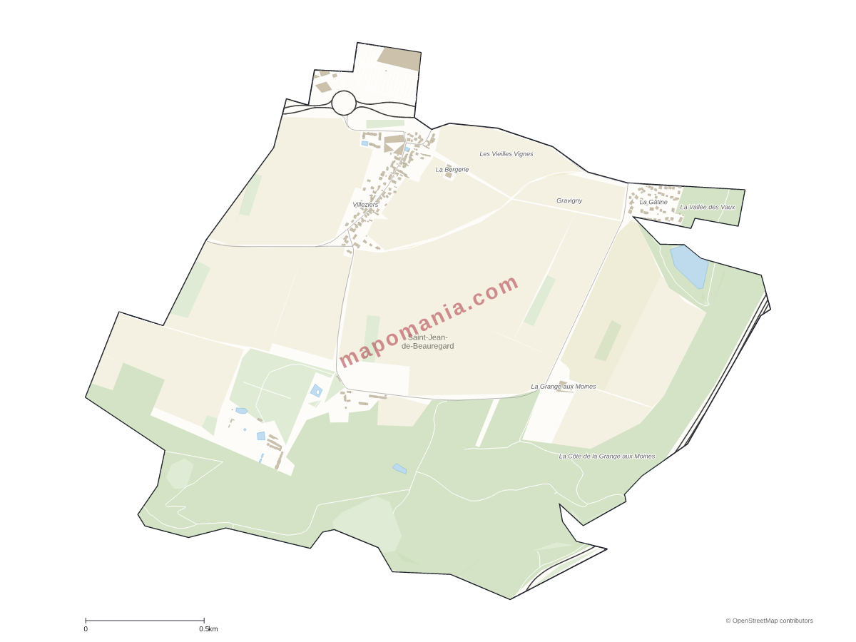 Carte de Saint-Jean-de-Beauregard à personnaliser