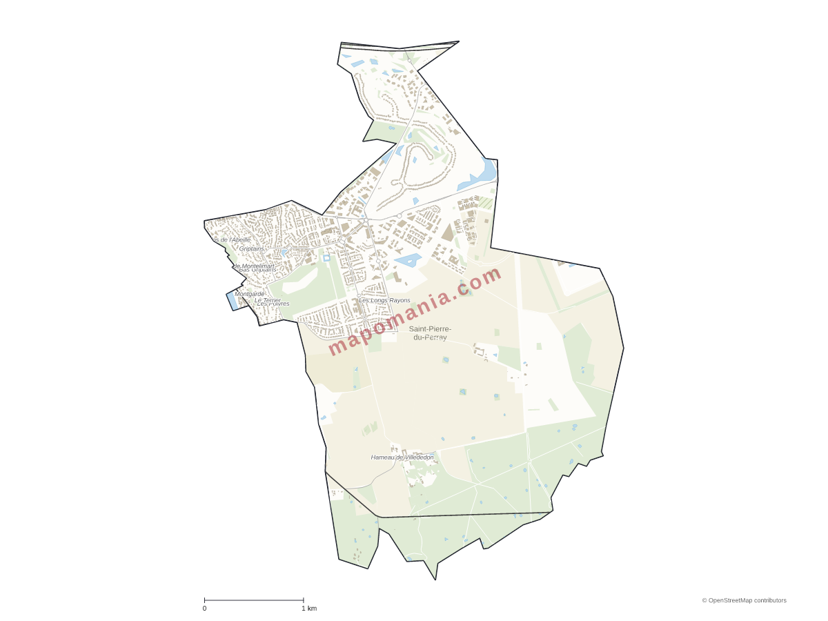 Carte de Saint-Pierre-du-Perray à personnaliser
