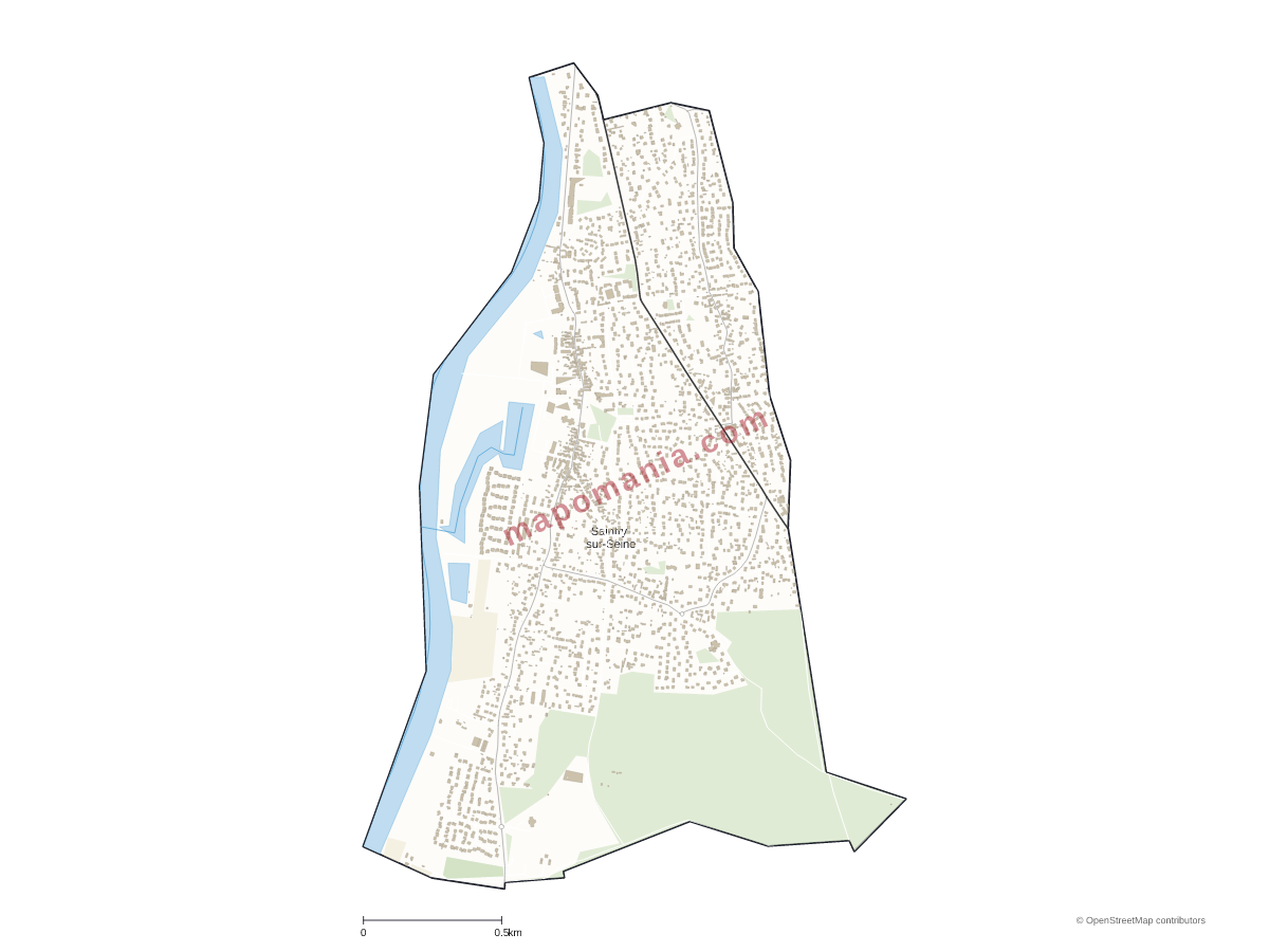 Carte de Saintry-sur-Seine à personnaliser