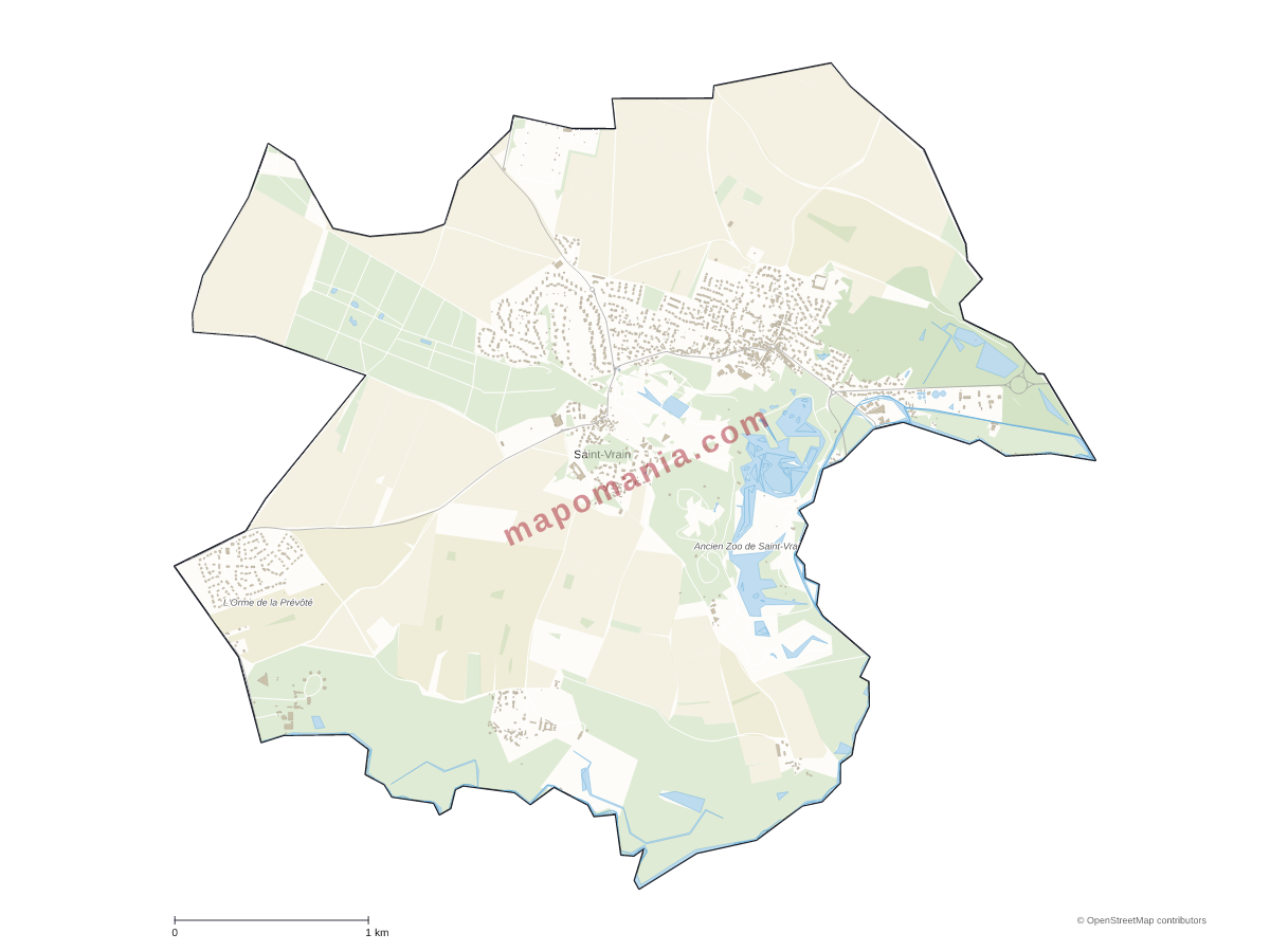 Carte de Saint-Vrain à personnaliser