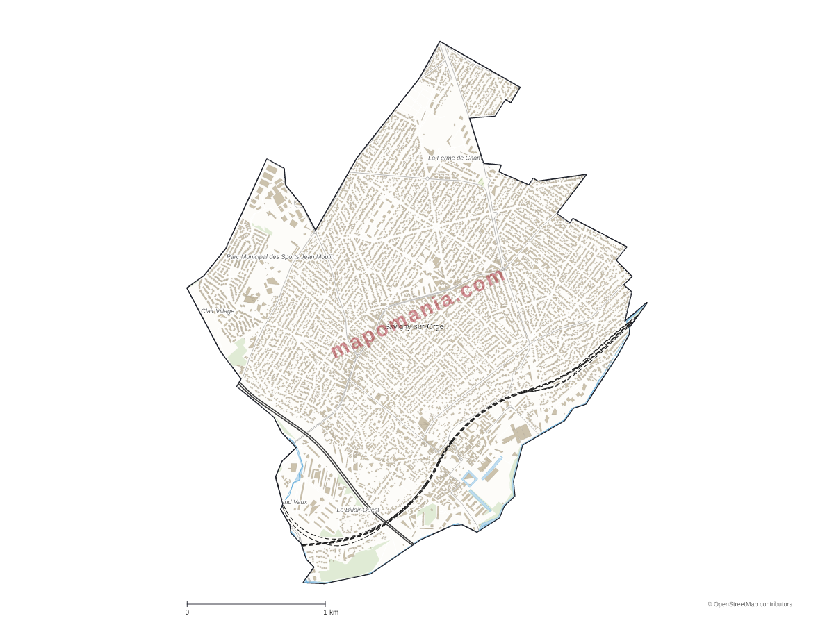 Carte de Savigny-sur-Orge à personnaliser