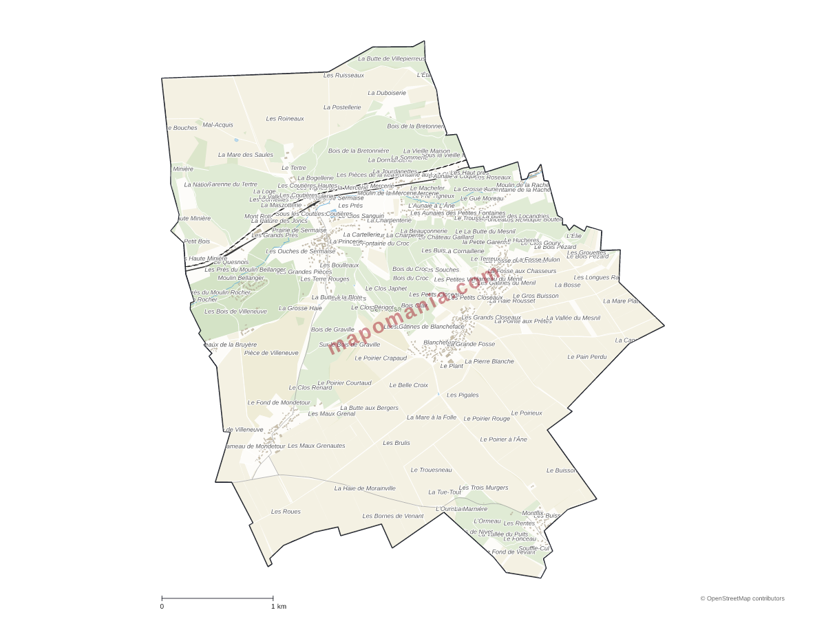 Carte de Sermaise à personnaliser