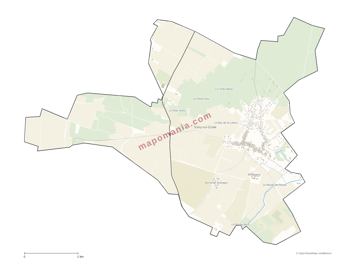 Carte de Soisy-sur-École à personnaliser