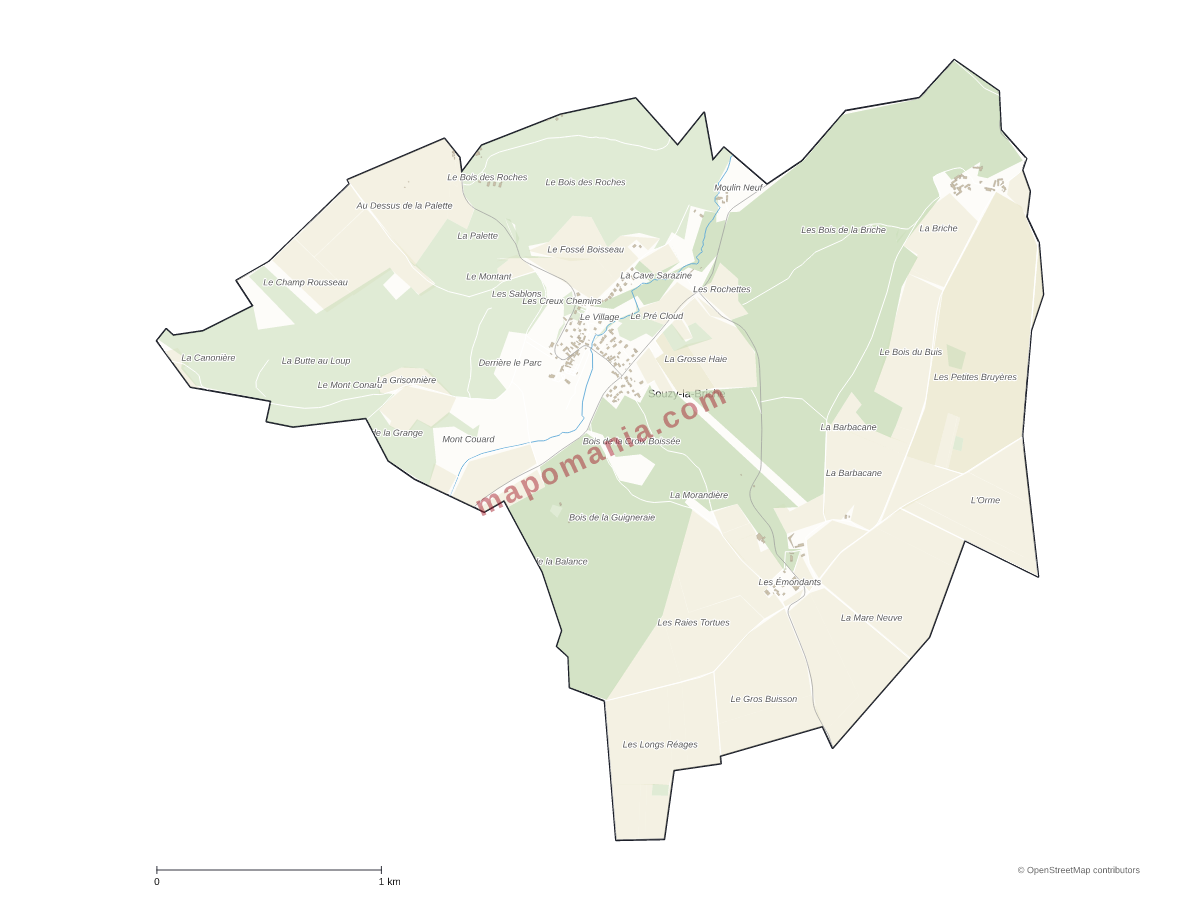 Carte de Souzy-la-Briche à personnaliser