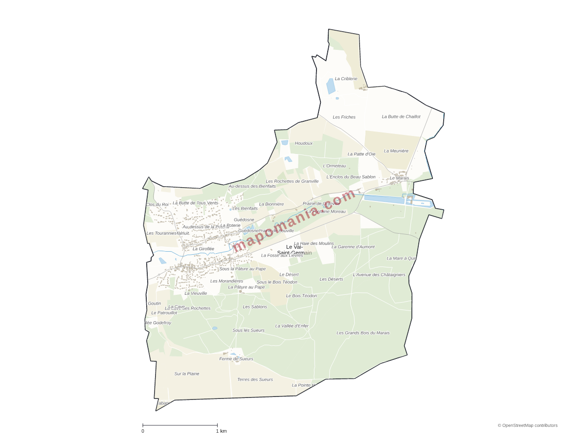 Carte de Le Val-Saint-Germain à personnaliser