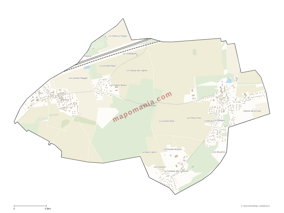Carte de Vaugrigneuse à personnaliser