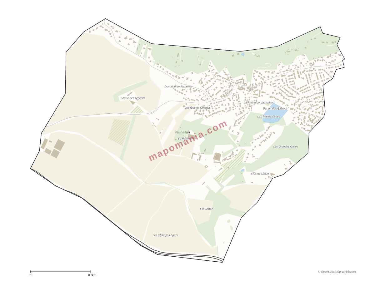 Carte de Vauhallan à personnaliser
