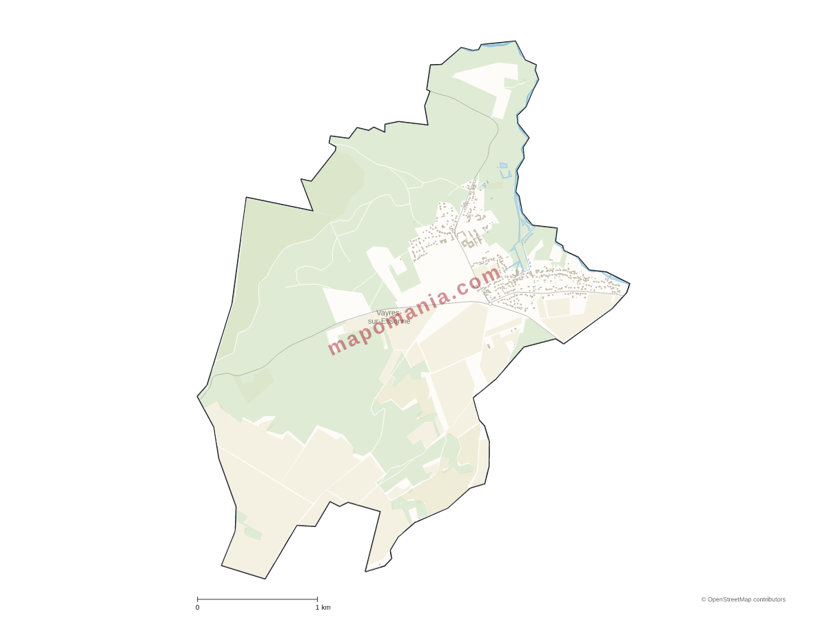 Carte de Vayres-sur-Essonne à personnaliser