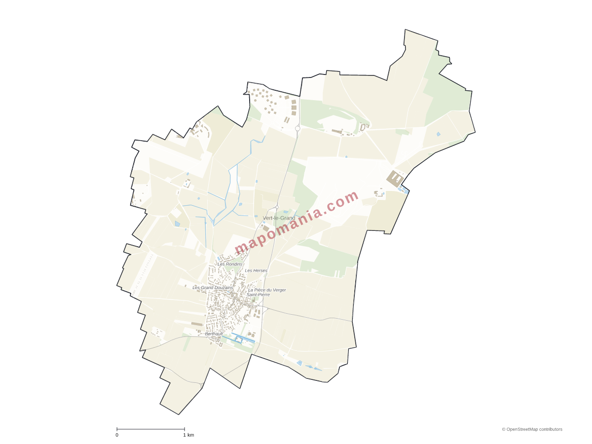 Carte de Vert-le-Grand à personnaliser