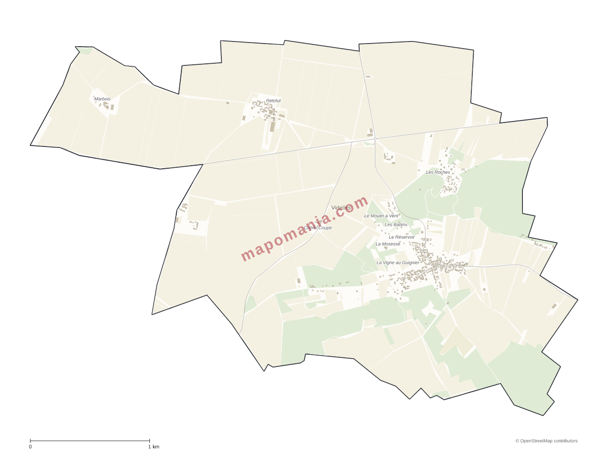 Carte de Videlles à personnaliser