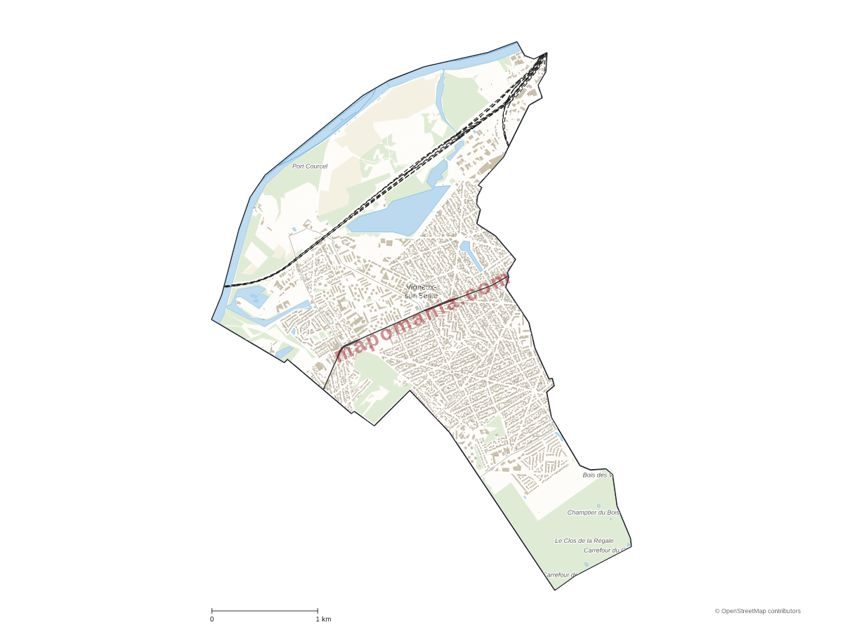 Carte de Vigneux-sur-Seine à personnaliser